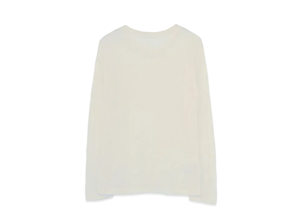 Yohji Yamamoto Y's PLAIN STICH WRINKLE ROUND NECK LONG SLEEVE T "Ivory"