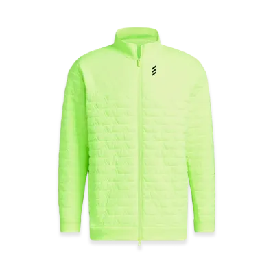 adidas Golf Codechaos Wind.Rdy Insulated Padded BOS Logo Quilted Jacket "Lucid Lemon"