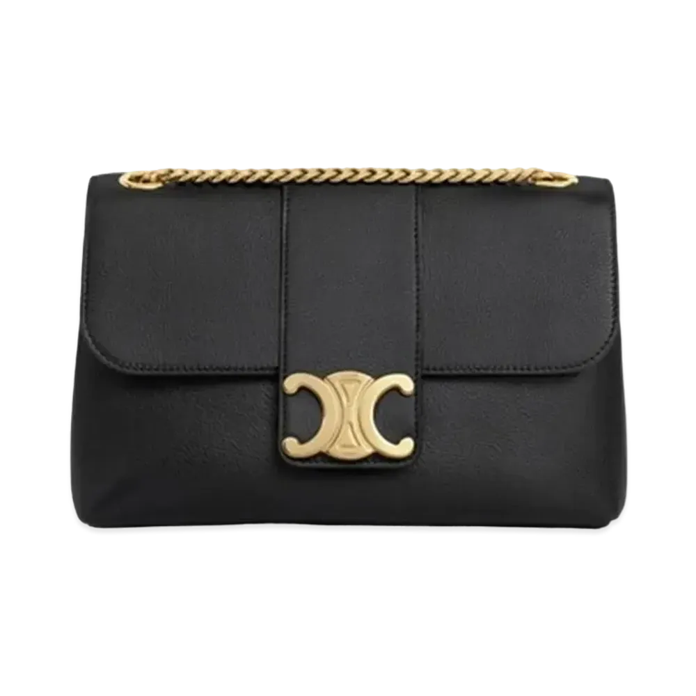 CELINE Medium Victoire Bag In Supple Calfskin "Black"