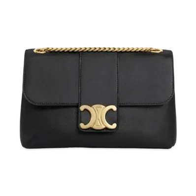 CELINE Medium Victoire Bag In Supple Calfskin "Black"
