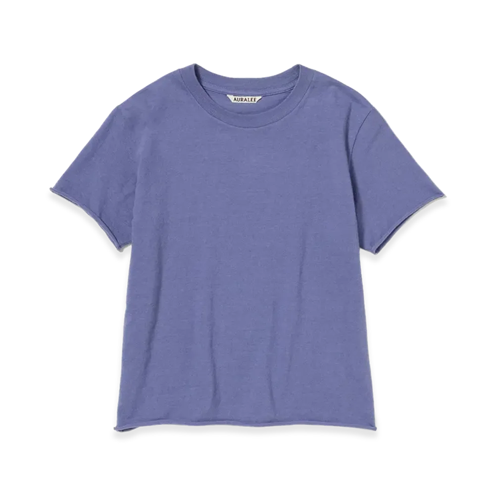 AURALEE Women's Brushed Organic Cotton Jersey Tee "Light Purple"