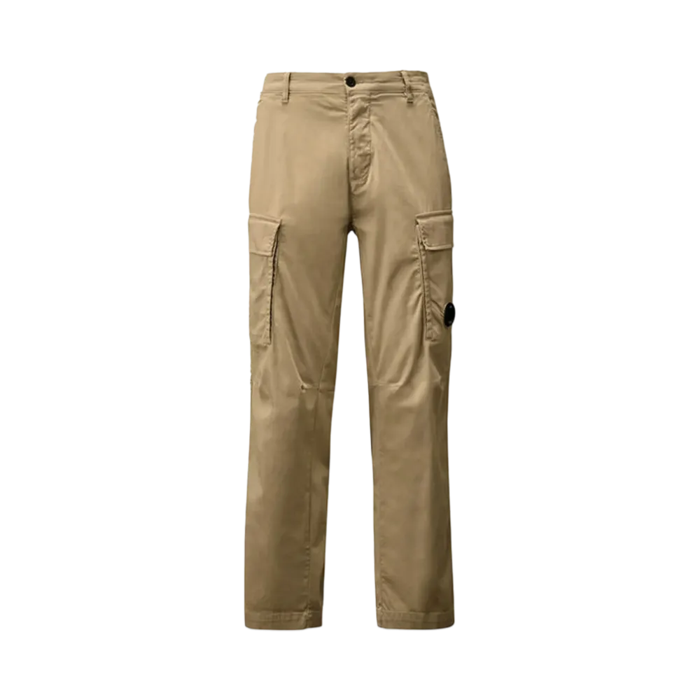 C.P. Company Stretch Sateen Loose Cargo Pants "Vintage Khaki Beige"