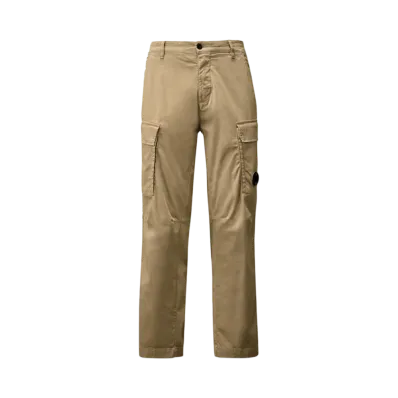 C.P. Company Stretch Sateen Loose Cargo Pants "Vintage Khaki Beige"