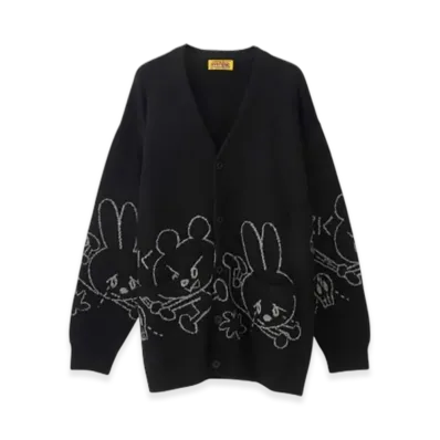 HYSTERIC GLAMOUR Ben And Lucy Jacquard Cardigan "Black"