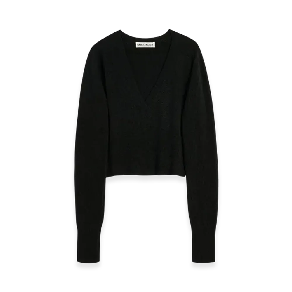 OUR LEGACY Sharp V-Neck "Black Cherub Wool"