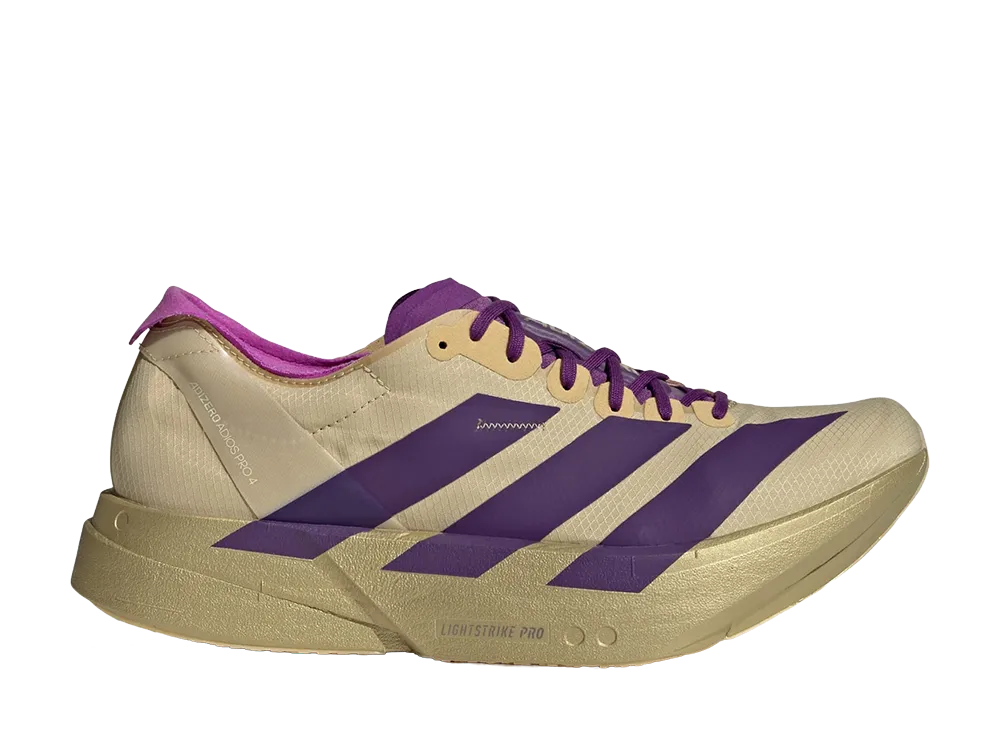 adidas Adizero Adios Pro 4 "Sand/Rich Purple/Gold Metallic"