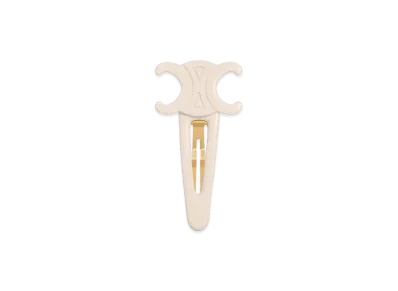 CELINE Women's Large Snap Hair Clip "Ivory/Gold"