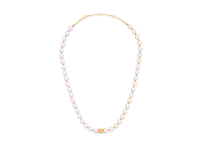 CELINE Plage Pearl Necklace in Gold Finish Brass and Resin Pearls "Multicolor"