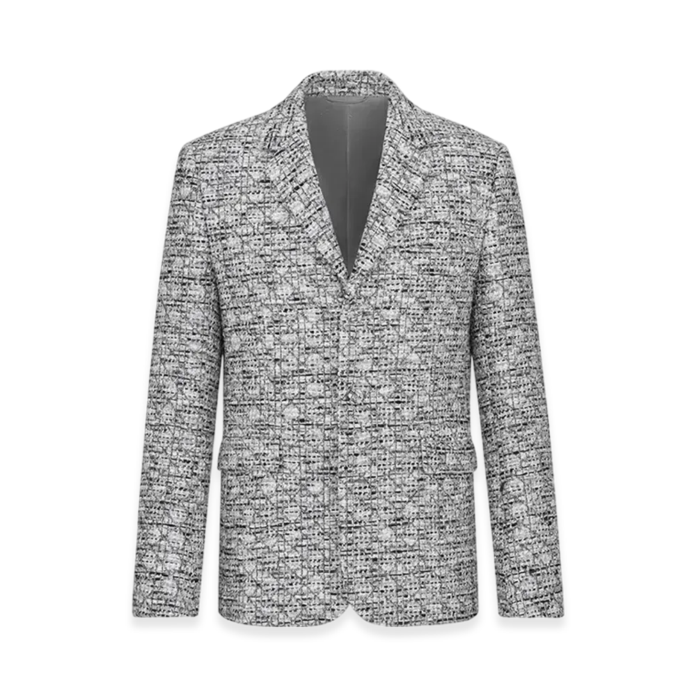 Dior Tweed Blend Three-Button Jacket "Gray"