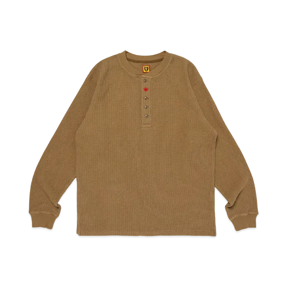 HUMAN MADE Henley Neck L/S T-Shirt "Olive Drab"