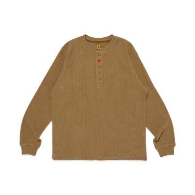HUMAN MADE Henley Neck L/S T-Shirt "Olive Drab"