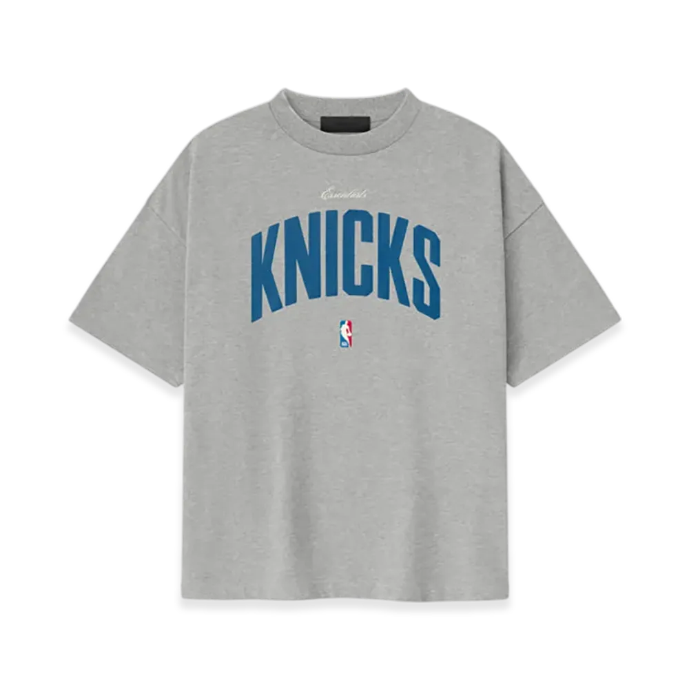 FEAR OF GOD ESSENTIALS Knicks 90s Tee "Concrete Heather"