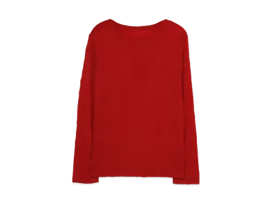 Yohji Yamamoto Y's PLAIN STICH WRINKLE ROUND NECK LONG SLEEVE T "Red"