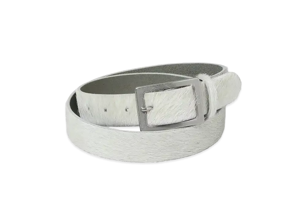 NEIGHBORHOOD Hair-On Leather Belt "White"