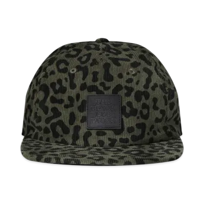 BlackEyePatch Leopard Patterned OG Label Corduroy Cap "Sage"