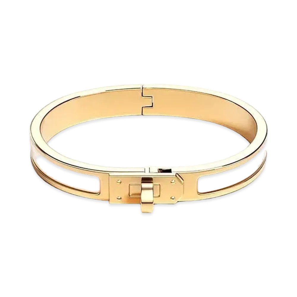 Hermes Mini Clic Kelly Bracelet "Creme/Gold"