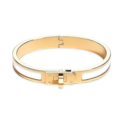 Hermes Mini Clic Kelly Bracelet "Creme/Gold"