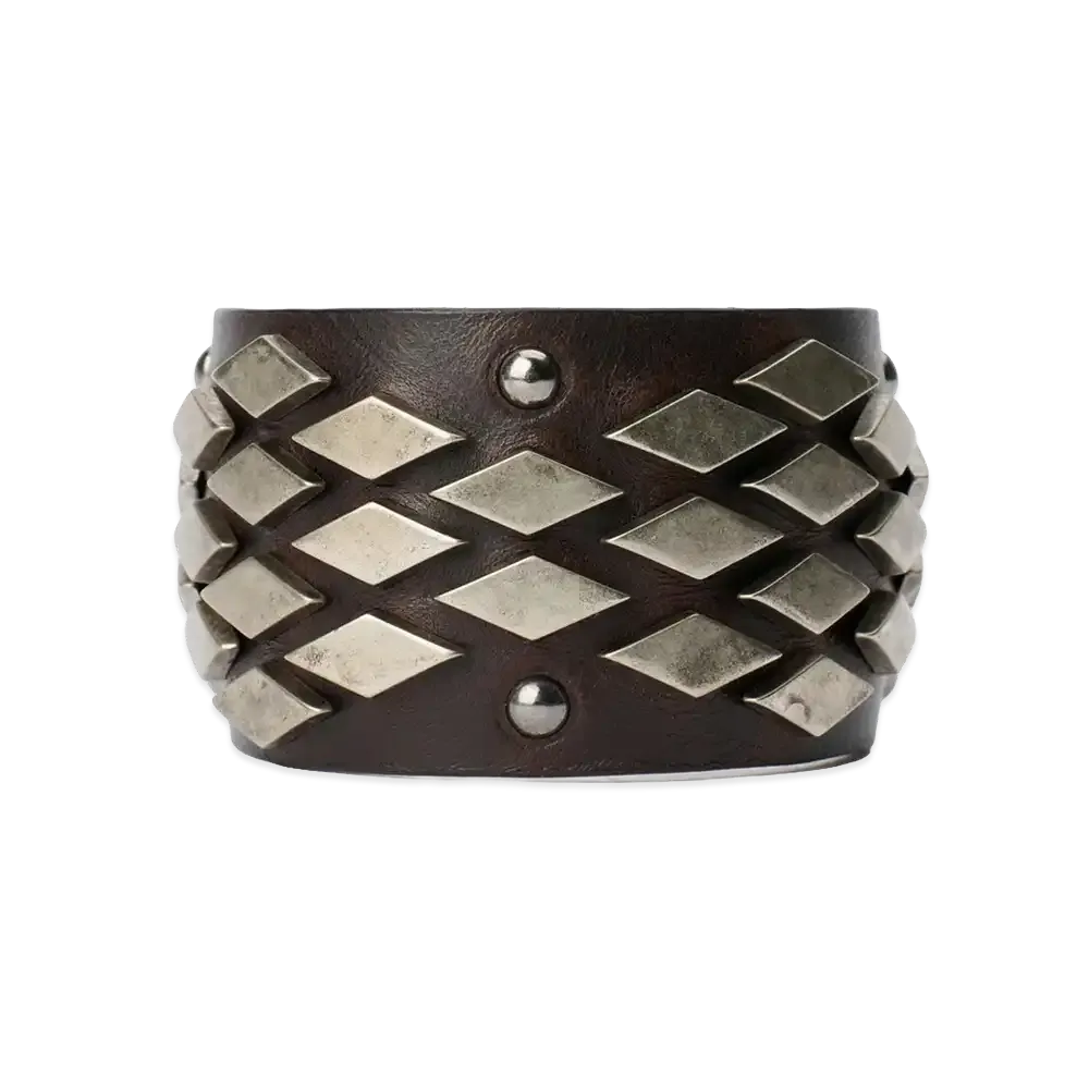 OUR LEGACY Abstract Snake Bracelet "Oily Brown Cowhide"