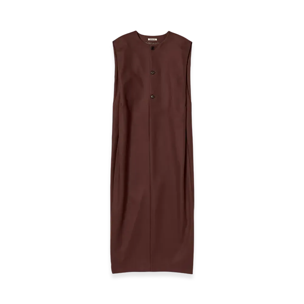 AURALEE Light Melton Sleeveless Dress "Bordeaux"