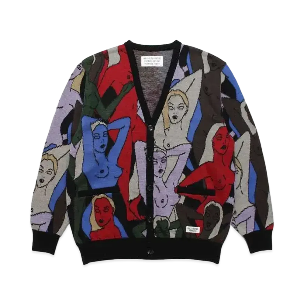 WACKO MARIA KNIT JAQUARD CARDIGAN "Black"