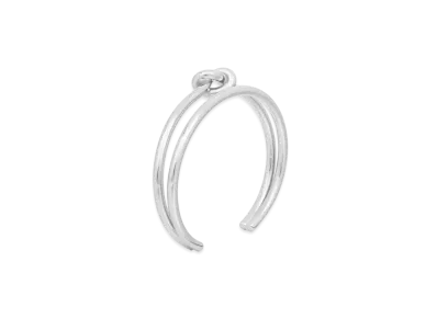 CELINE Knot Double Cuff in Brass with Rhodium Finish "Silver"