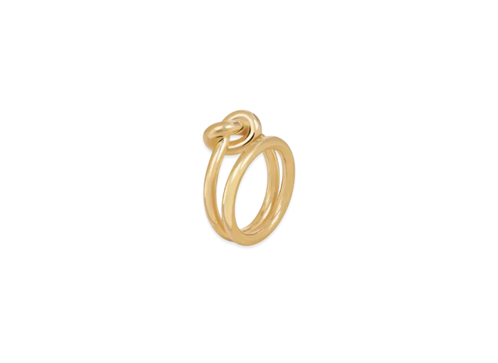CELINE Knot Double Ring in Brass "Gold"