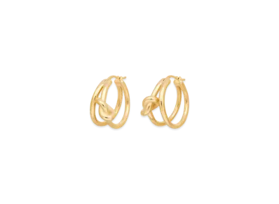 CELINE Knot Double Hoops in Brass with Gold Finish "Gold"