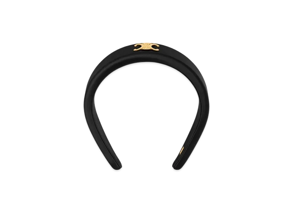 CELINE Headband in Polyester and Brass "Black/Gold"