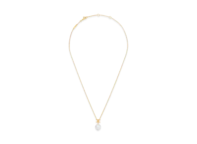 CELINE Les Perles Celine Necklace in Resin Pearl and Brass with Gold Finish "Gold/Ivory"