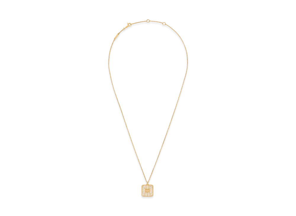 CELINE Triomphe Nightfall Necklace in Strass and Brass with Gold Finish "Gold"