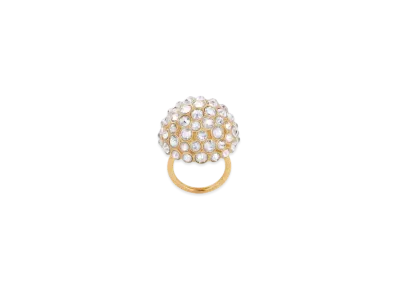 CELINE Heirlooms Dome Ring in Strass and Brass "Gold"