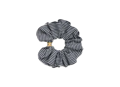 CELINE Scrunchy Stripes in Cotton and Brass "Gold/Blue/White"