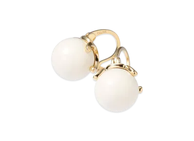 CELINE Sorbet Earrings "Ecru/Gold"