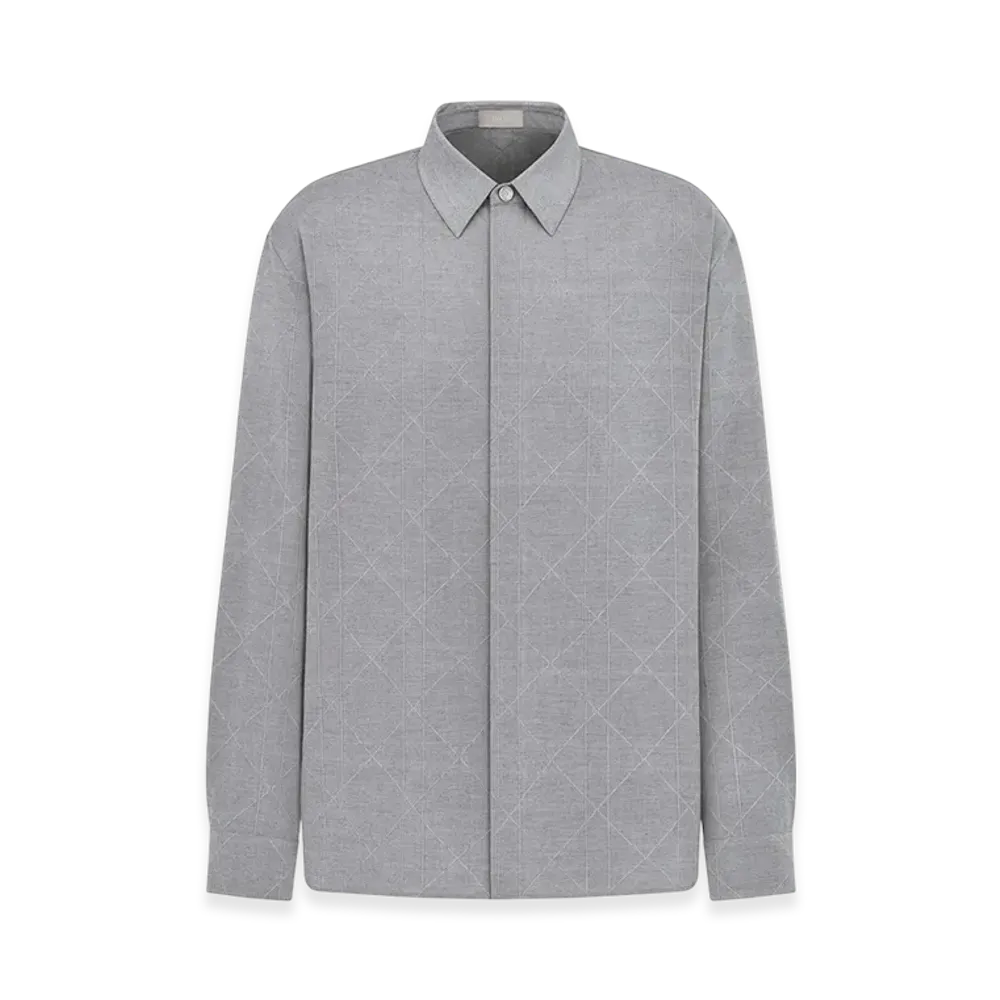 Dior Icons Cannage Silk Blend Shirt "Gray"