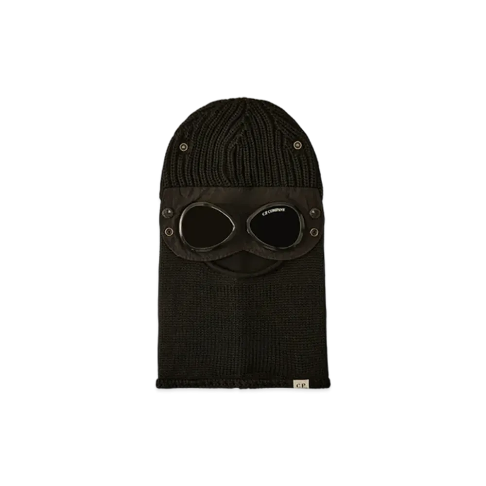 C.P. Company Extrafine Merino Wool Goggle Balaclava "Black"