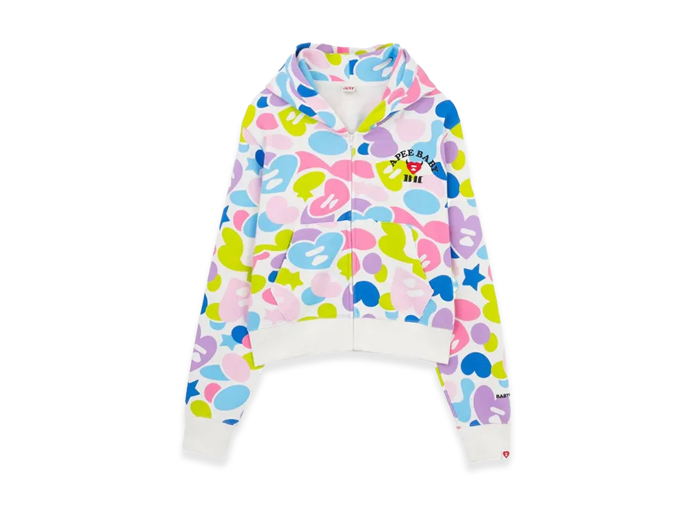 A BATHING APE x BABY MONSTER Women's Heart Badge Zip Hoodie "Multi"