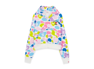 A BATHING APE x BABY MONSTER Women's Heart Badge Zip Hoodie "Multi"