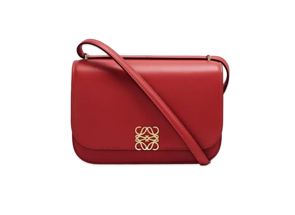 LOEWE Small Goya Bag In Silk Calfskin "Deep Red"