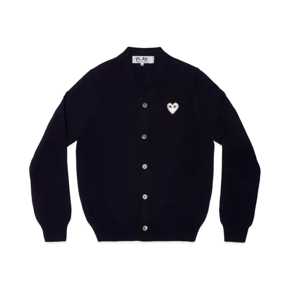 PLAY COMME des GARCONS White Heart Men's Cardigan "Navy"