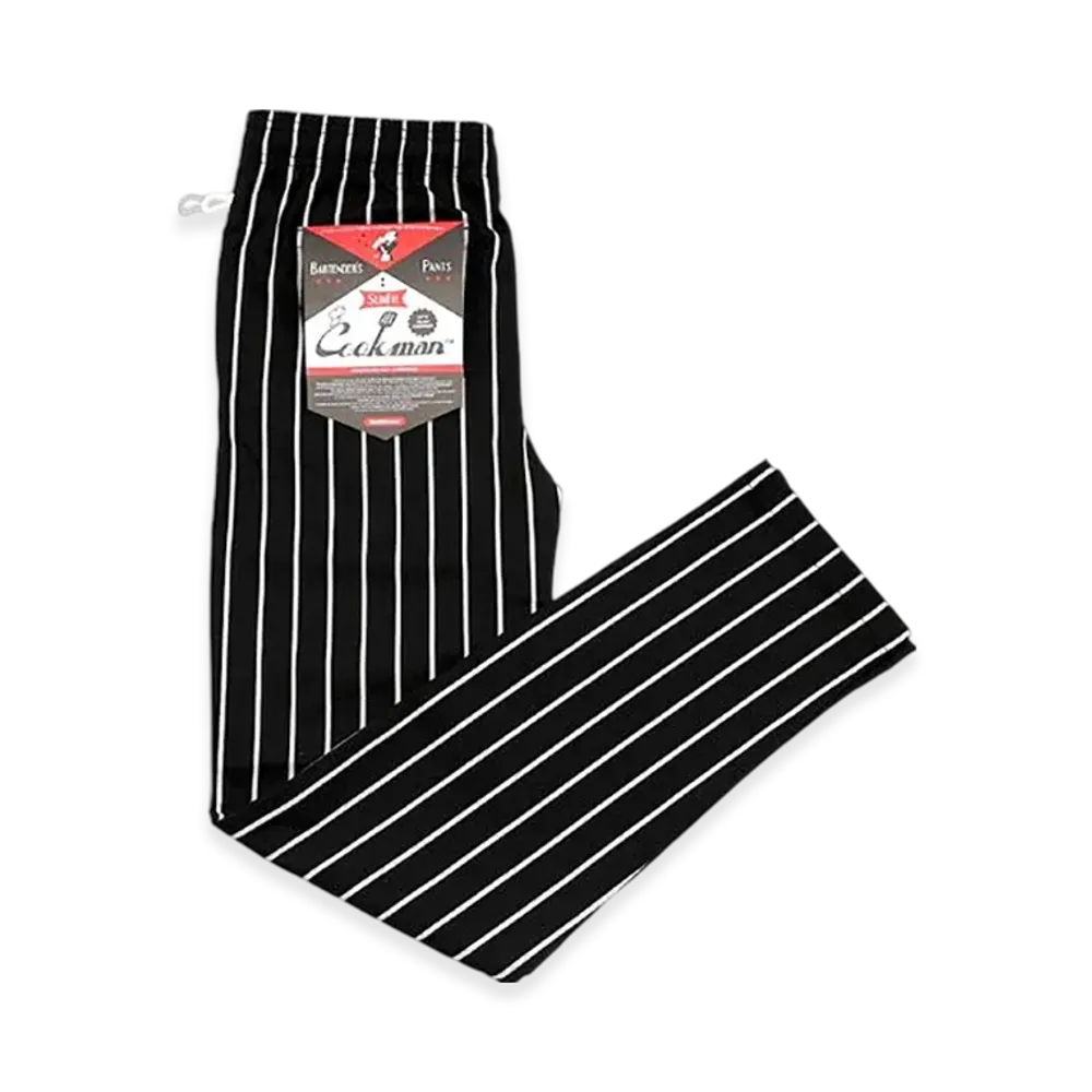 COOKMAN Chef Pants Bartenders Pants "Stripe/Black"