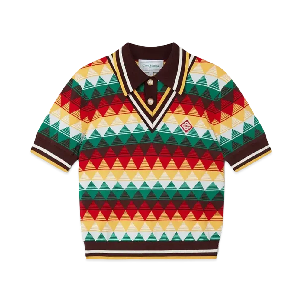 Casablanca Argyle Polo Shirt "Multi"