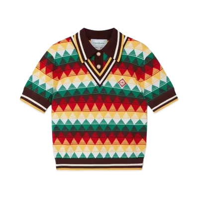 Casablanca Argyle Polo Shirt "Multi"