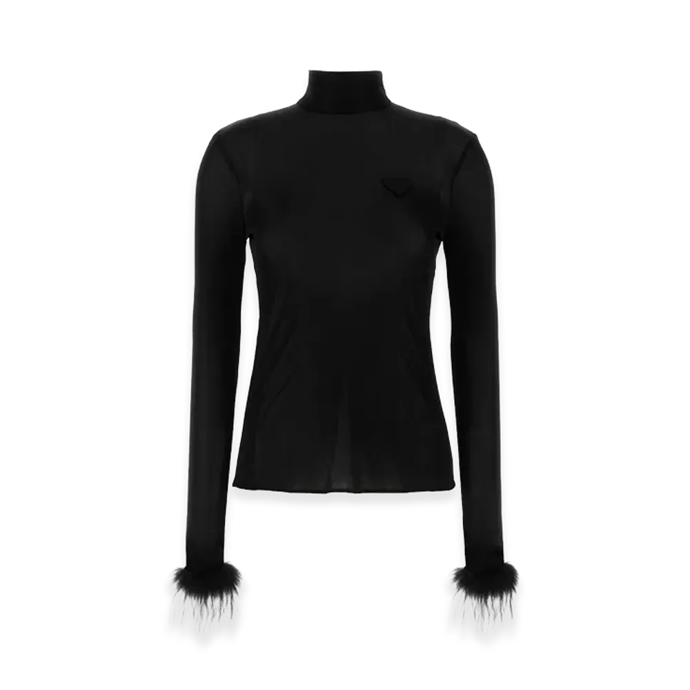PRADA Women's Jersey Top "Black"