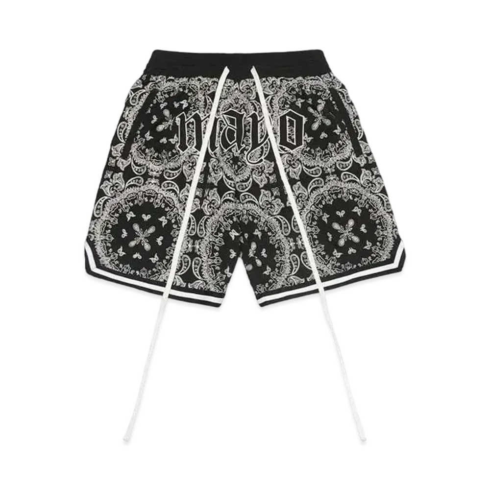 MAYO Paisley Embroidery Shorts "BLACK"