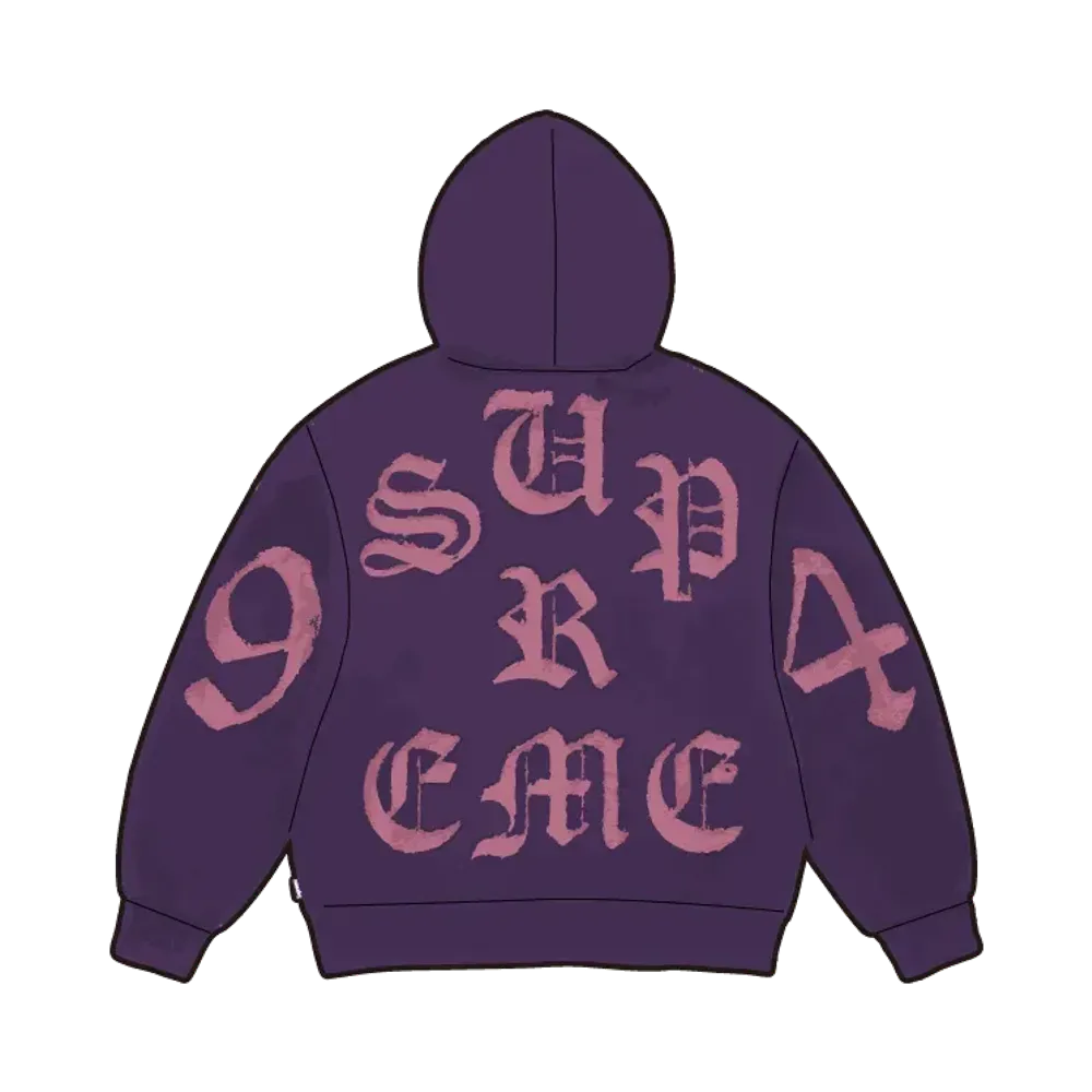 Supreme Cut Out Zip Up Hooded Sweatshirt "Dark Purple"