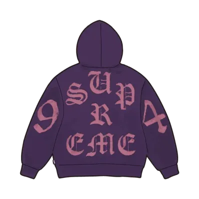 Supreme Cut Out Zip Up Hooded Sweatshirt "Dark Purple"