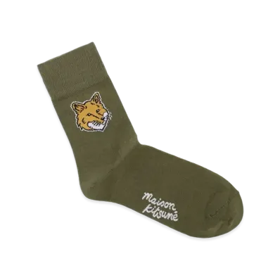 Maison Kitsune Socks "Military Green"