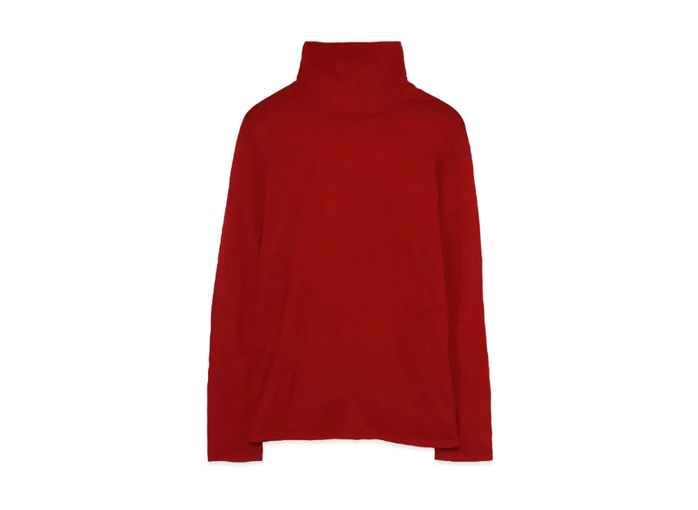 Yohji Yamamoto Y's PLAIN STICH WRINKLE HIGH NECK LONG SLEEVE T "Red"