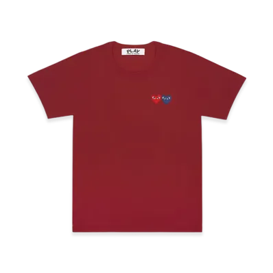 PLAY COMME des GARCONS T-Shirt With Double Heart Ladies "Burgundy"