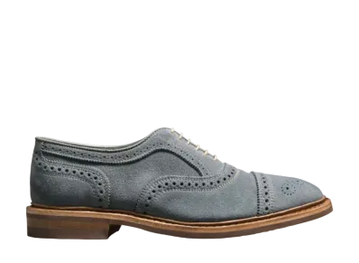 Allen Edmonds Strandmok Cap-toe Oxford with Dainite Rubber Sole 65 "Slate Grey Suede" 4634 D